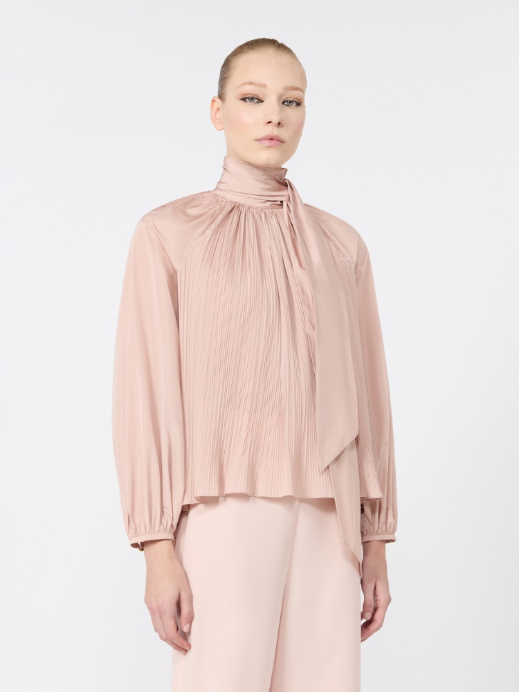 Silk taffeta blouse - POWDER - 2