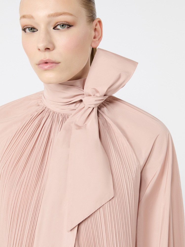 Silk taffeta blouse - POWDER - 4