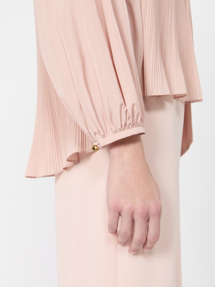 Silk taffeta blouse - POWDER - 5