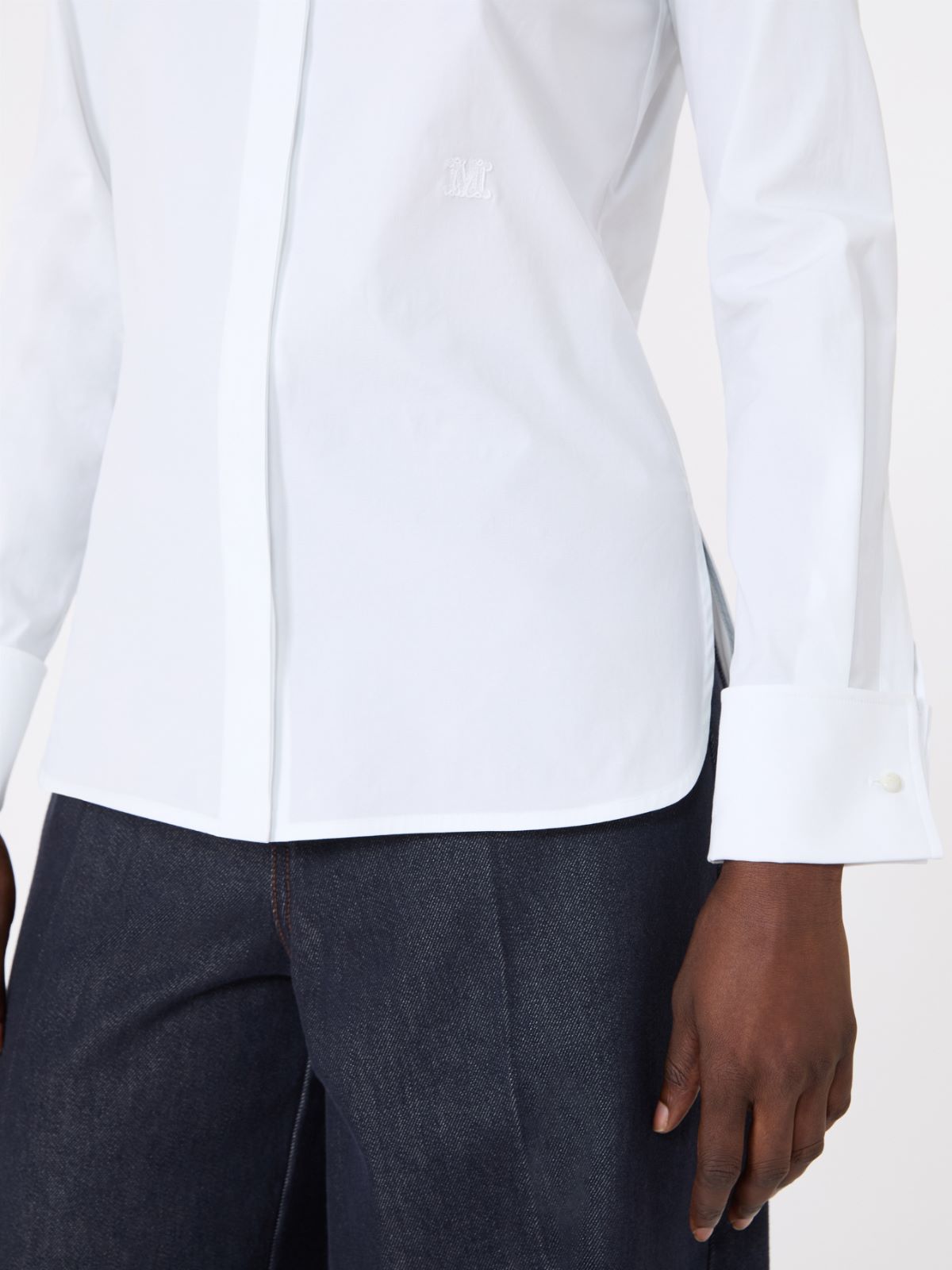 Cotton logo shirt - OPTICAL WHITE - Max Mara - 4