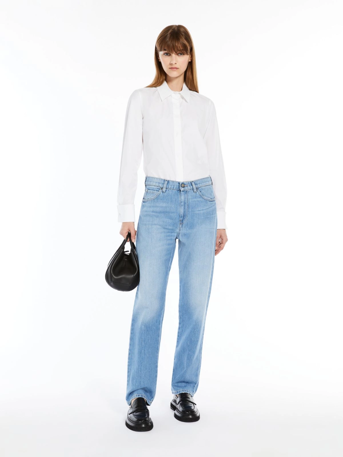 Cotton logo shirt + OPTICAL WHITE - Max Mara