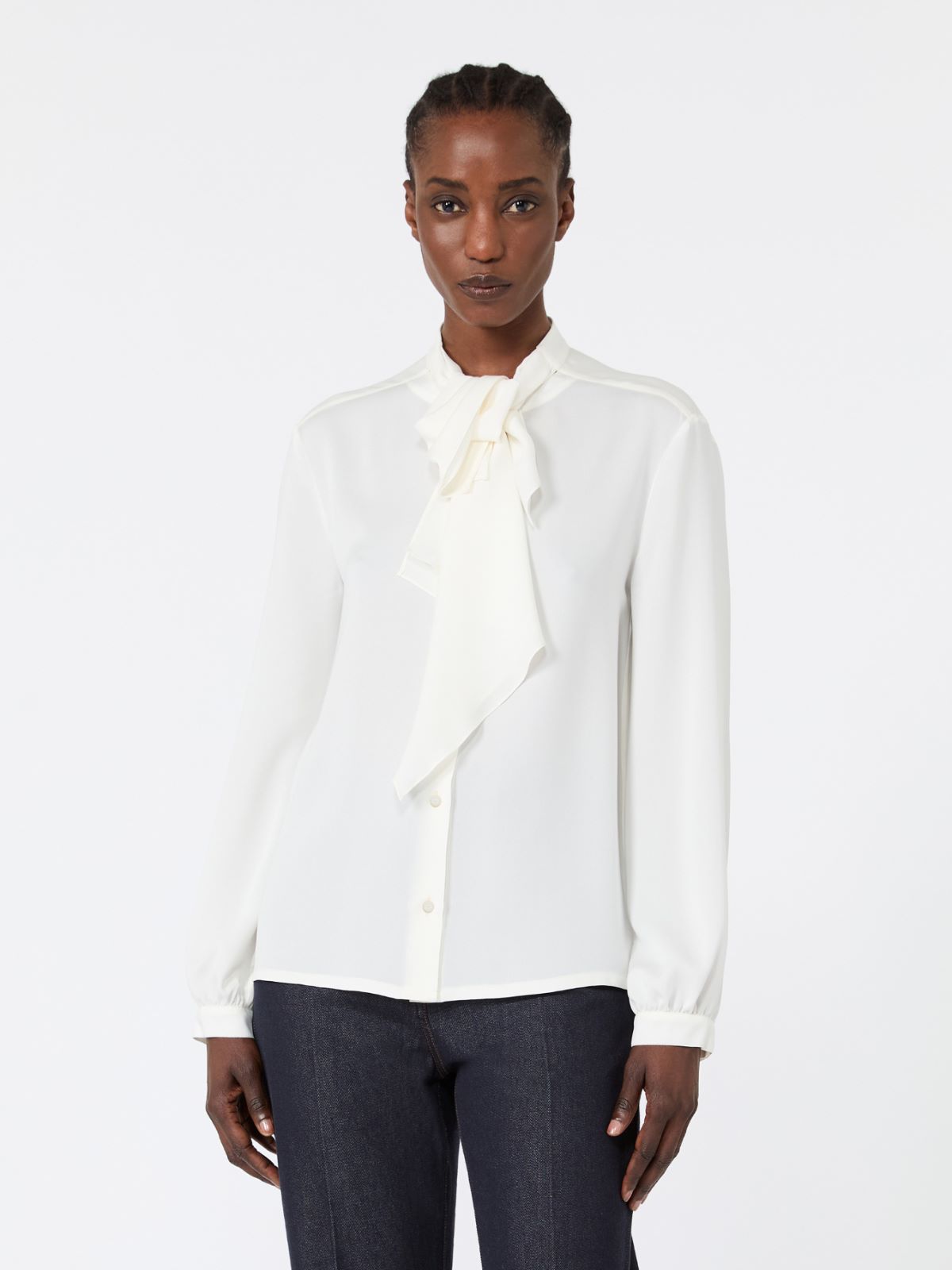 Ruffled silk charmeuse shirt - SILK - Max Mara - 2