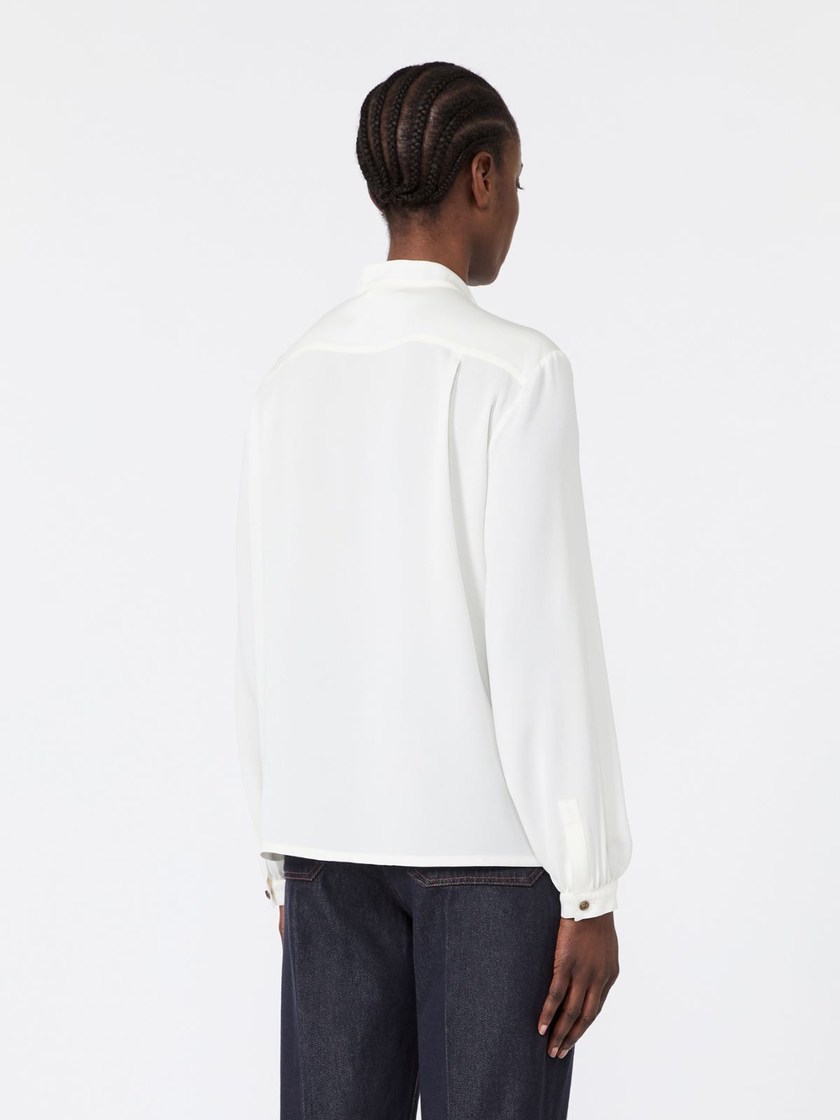 Ruffled silk charmeuse shirt - SILK - Max Mara - 3
