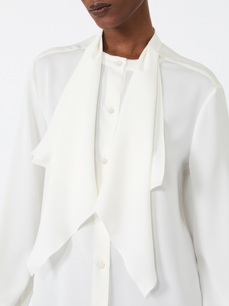 Ruffled silk charmeuse shirt - SILK - Max Mara - 4