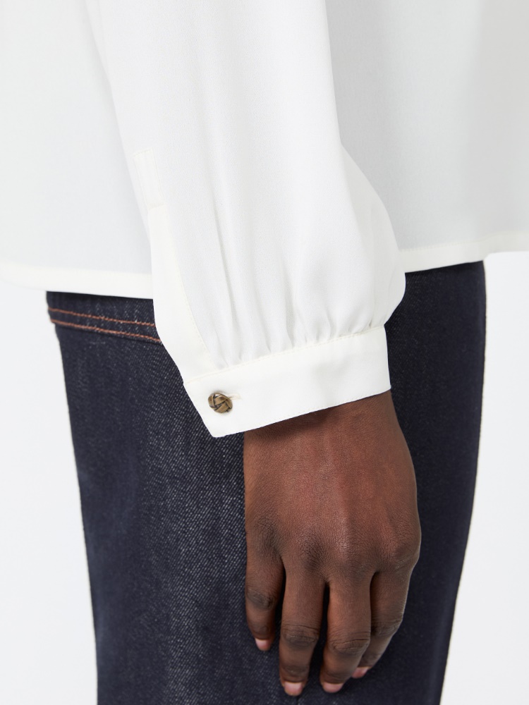 Ruffled silk charmeuse shirt - SILK
