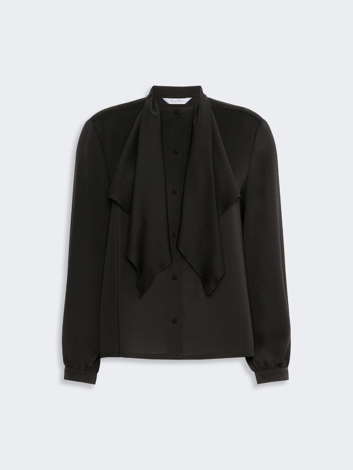 Ruffled silk charmeuse shirt - BLACK - Max Mara - 6