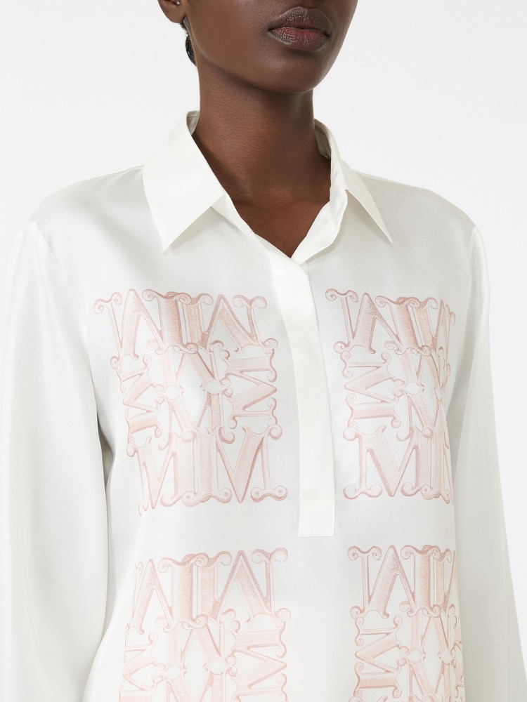 Silk print shirt - POWDER - 4