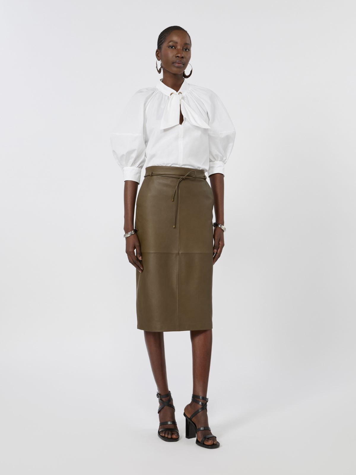 Oversized cotton poplin shirt - WHITE