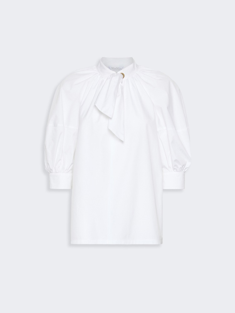 Oversized cotton poplin shirt - WHITE