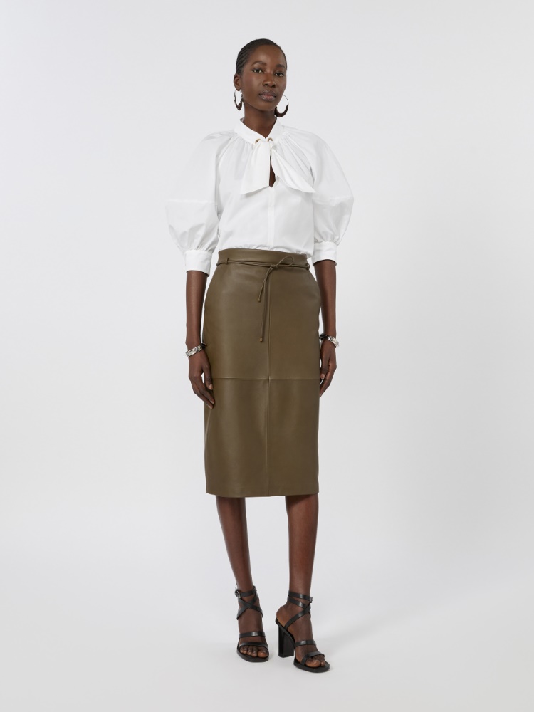 Oversized cotton poplin shirt - WHITE - 1