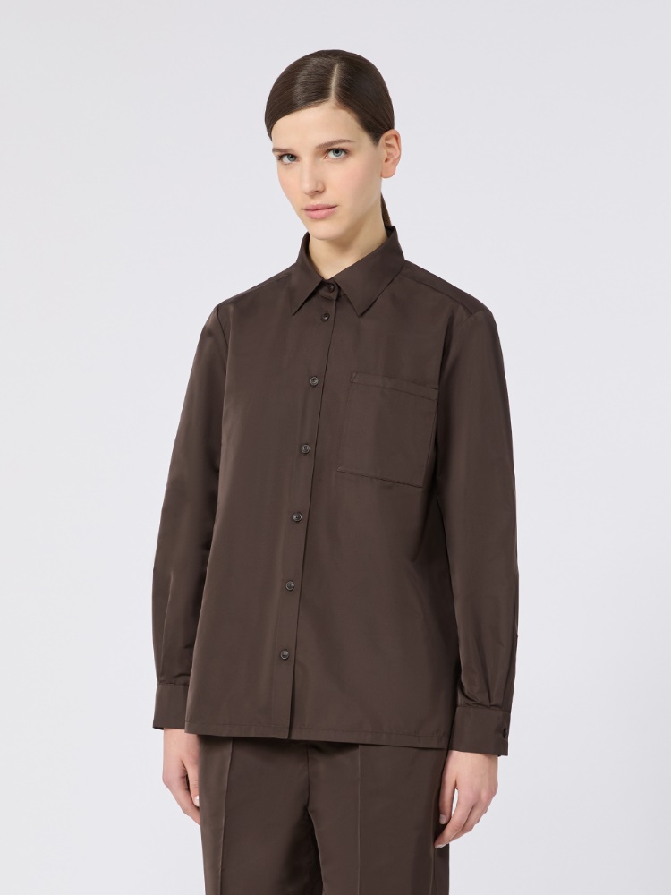 Silk-blend radzimir shirt - DARK BROWN - Max Mara - 2