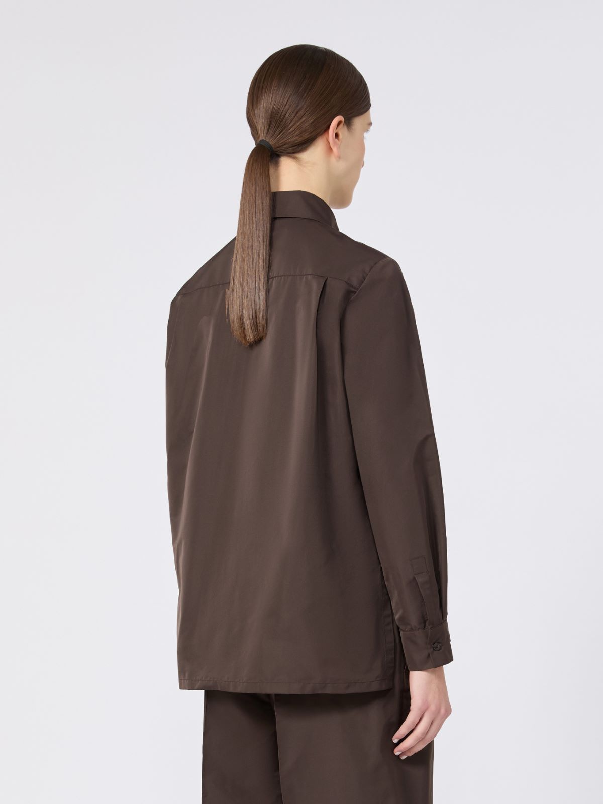 Silk-blend radzimir shirt - DARK BROWN - Max Mara - 3