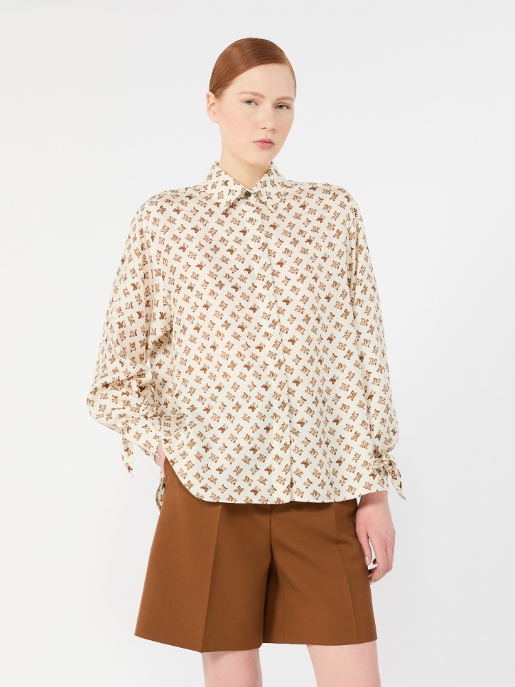 Oversized printed silk shirt - WHITE - Max Mara - 2