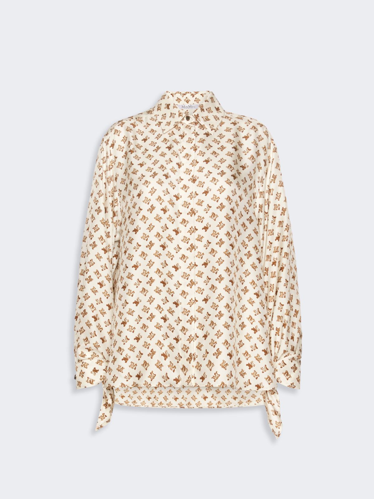 Oversized printed silk shirt - WHITE - Max Mara - 6