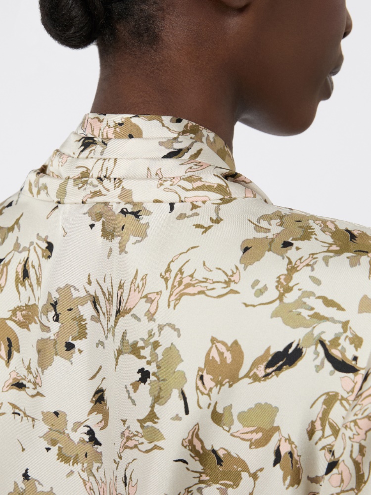 Printed silk twill shirt - WHITE - Max Mara - 5