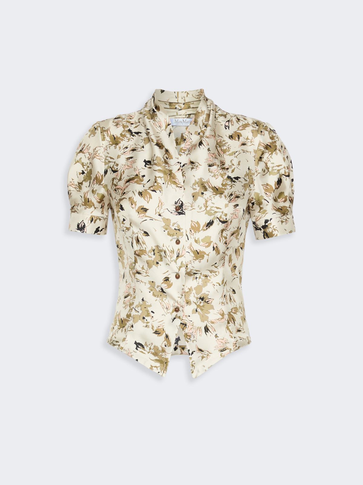 Printed silk twill shirt - WHITE - Max Mara - 6