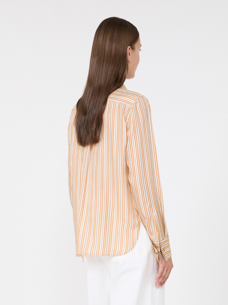 Camisa de seda estampada a rayas - AMARILLO - Max Mara - 3