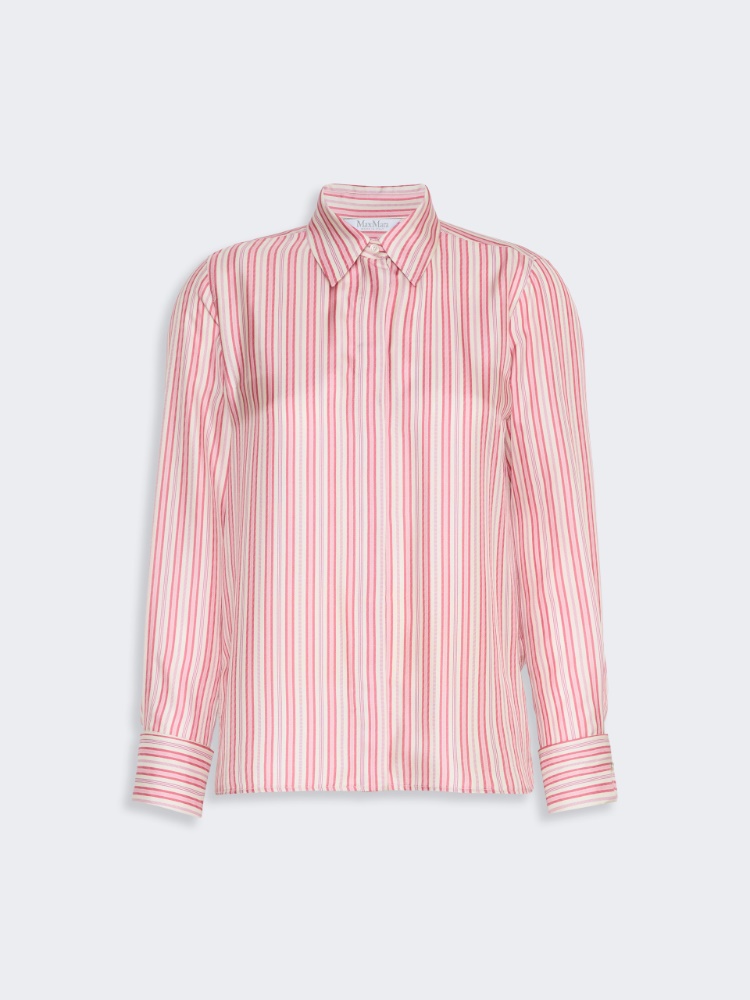 Stripe-print silk shirt - Pink Red