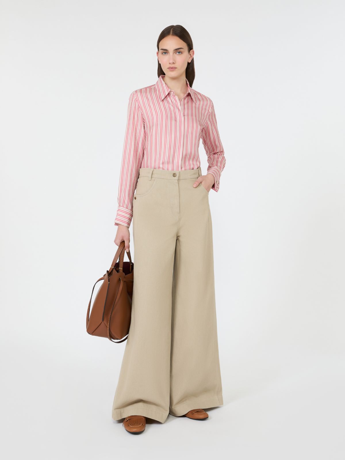 Stripe-print silk shirt - Pink Red - Max Mara