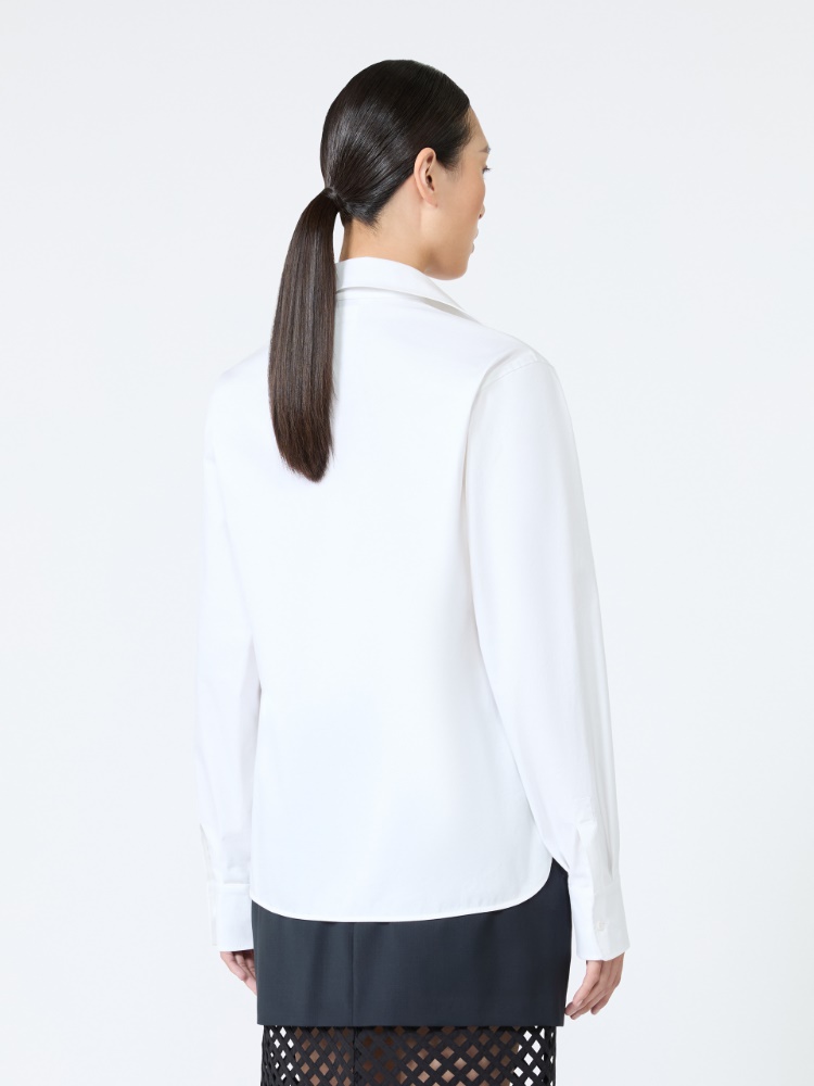 Stretch cotton shirt - OPTICAL WHITE - 3