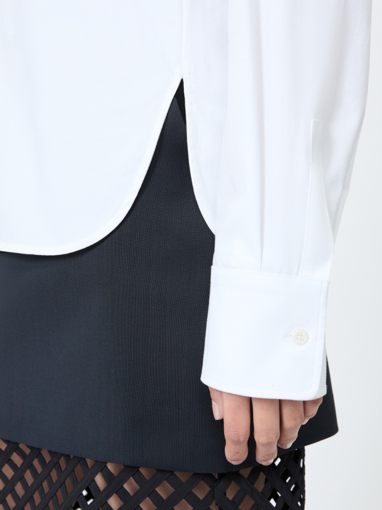 Stretch cotton shirt - OPTICAL WHITE - 4