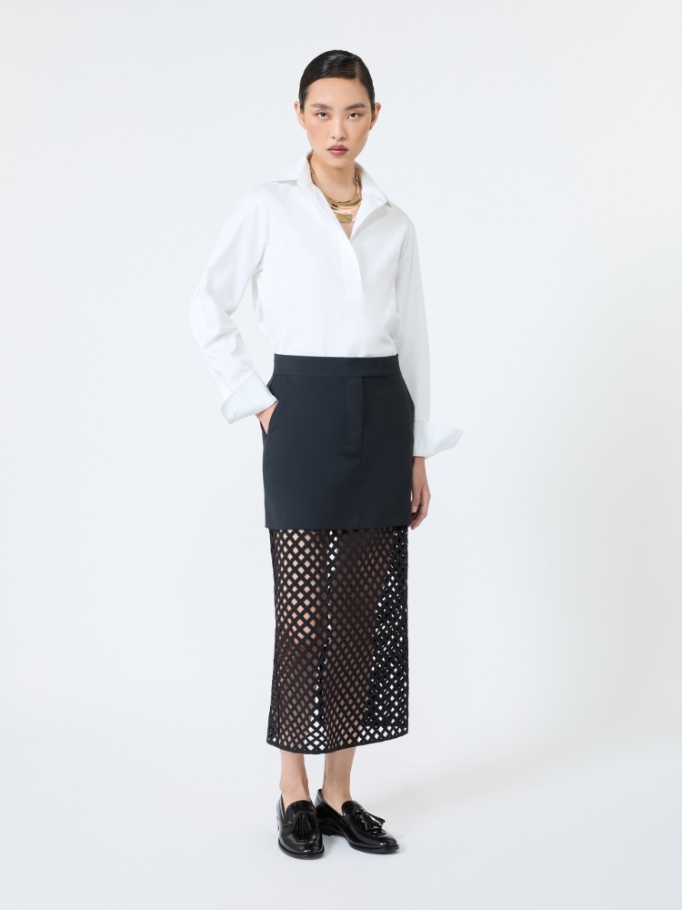 Stretch cotton shirt - OPTICAL WHITE