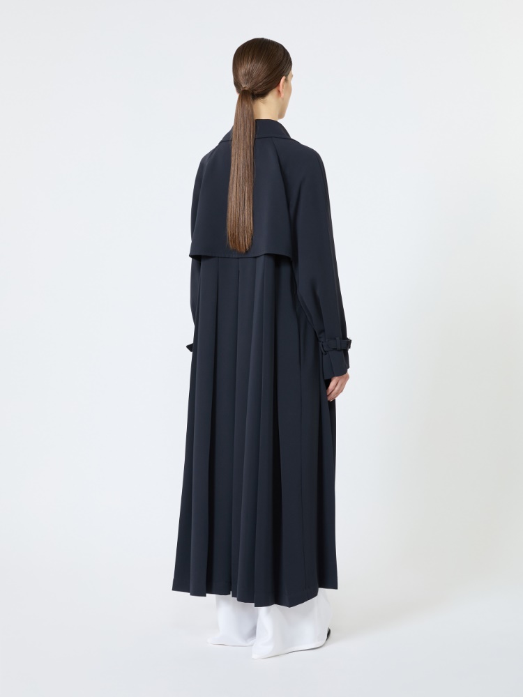 Double-breasted compact cady trench coat - MIDNIGHTBLUE - 5