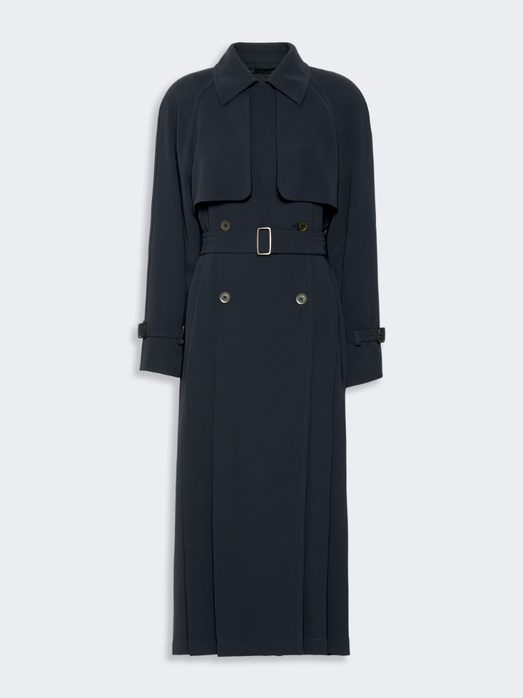 Double-breasted compact cady trench coat - MIDNIGHTBLUE - 6