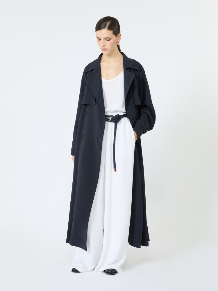 Double-breasted compact cady trench coat - MIDNIGHTBLUE