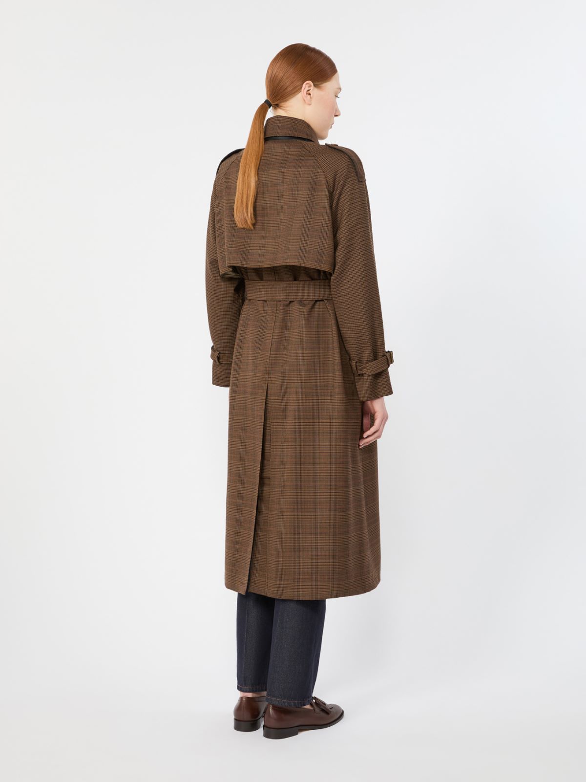 Glen plaid wool twill trench coat - TABACK - Max Mara - 3
