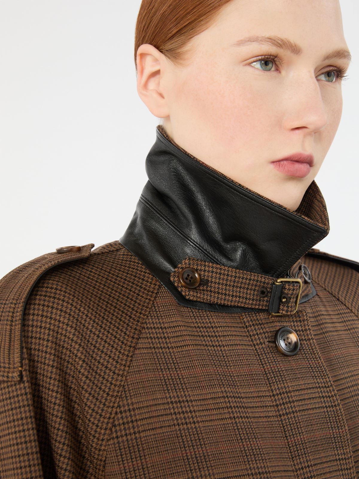 Glen plaid wool twill trench coat - TABACK - Max Mara - 5