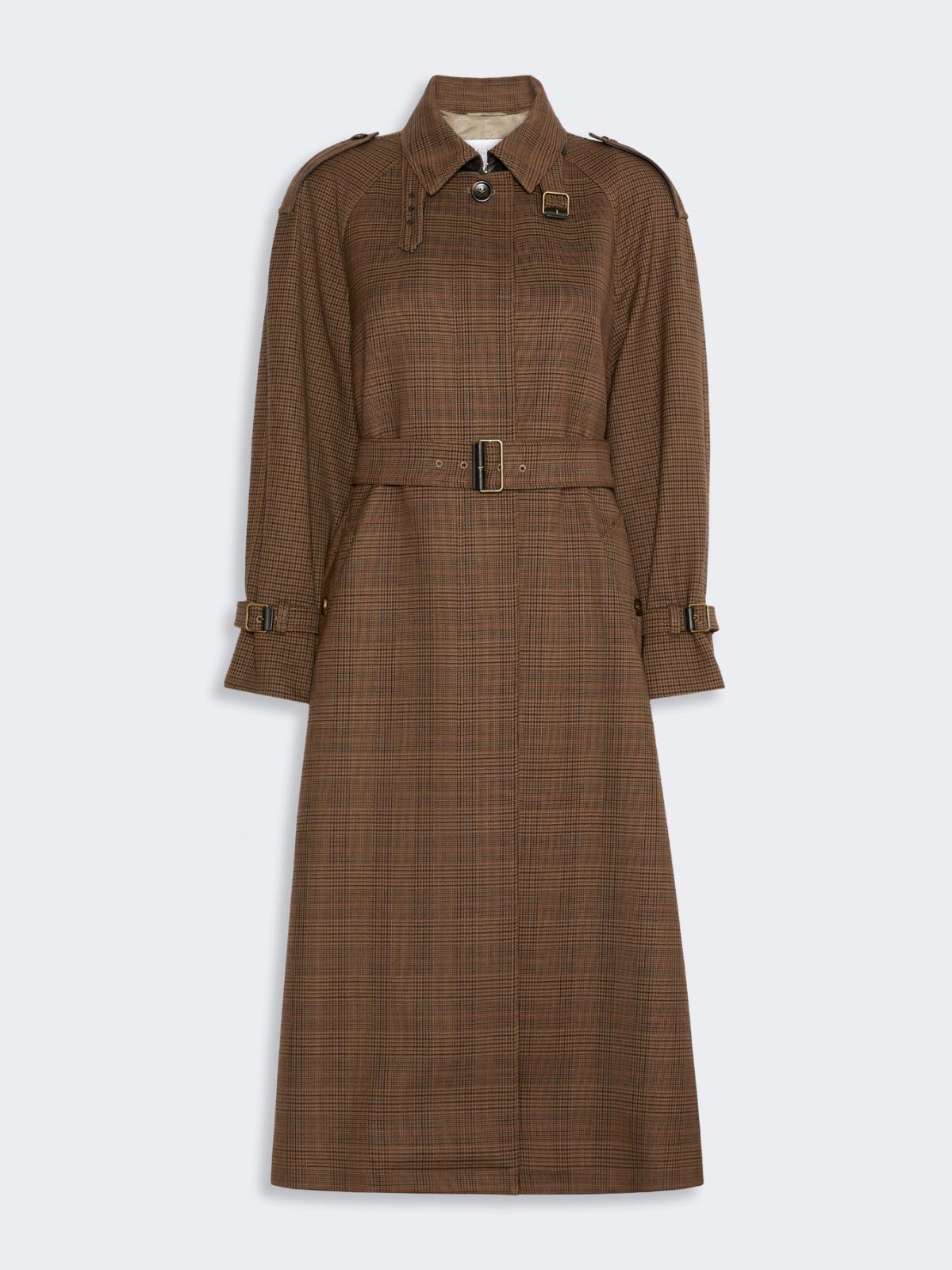 Glen plaid wool twill trench coat - TABACK - Max Mara - 7