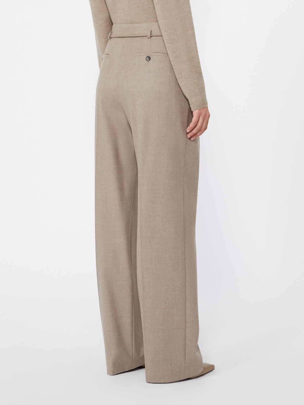 Slim cashmere foule trousers - SAND - Max Mara - 3