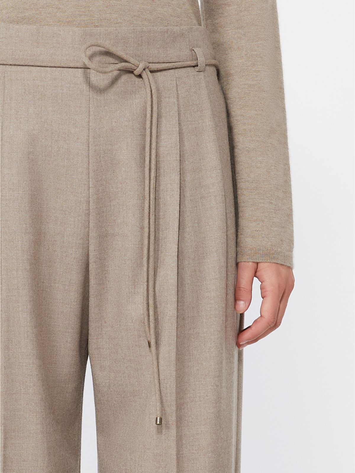 Slim cashmere foule trousers - SAND - Max Mara - 4