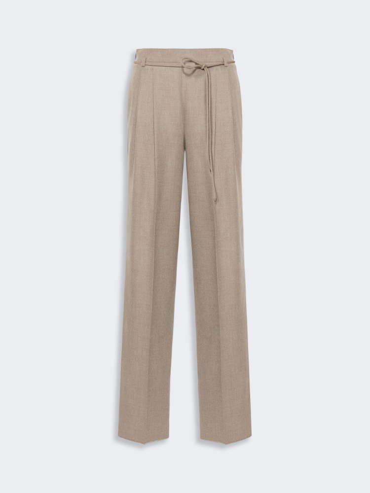 Slim cashmere foule trousers - PIASKOWY