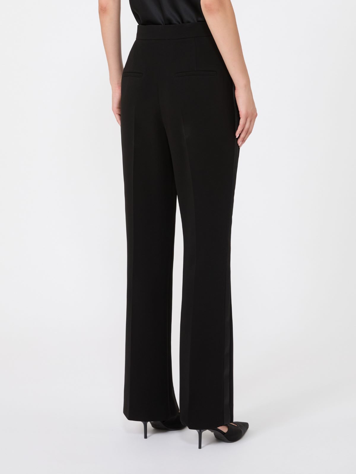Tuxedo-style cady trousers - BLACK - Max Mara - 3