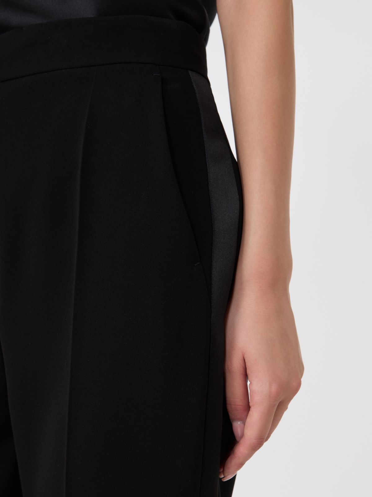 Tuxedo-style cady trousers - BLACK - Max Mara - 4