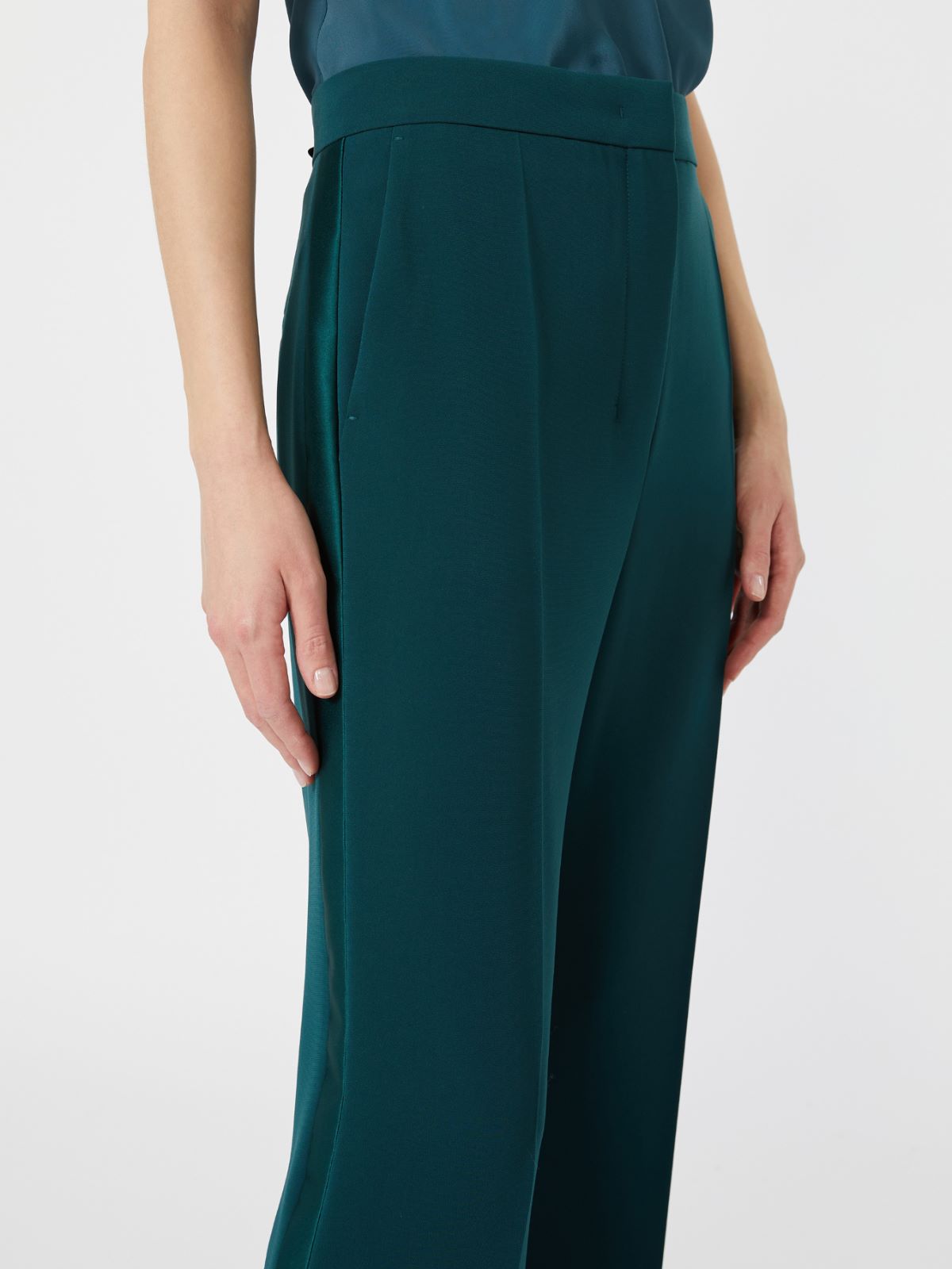 Pantalon de smoking en cady - VERT FONCE - Max Mara - 4