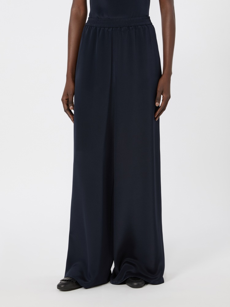 Relaxed-fit heavy silk trousers - ULTRAMARINE - 2