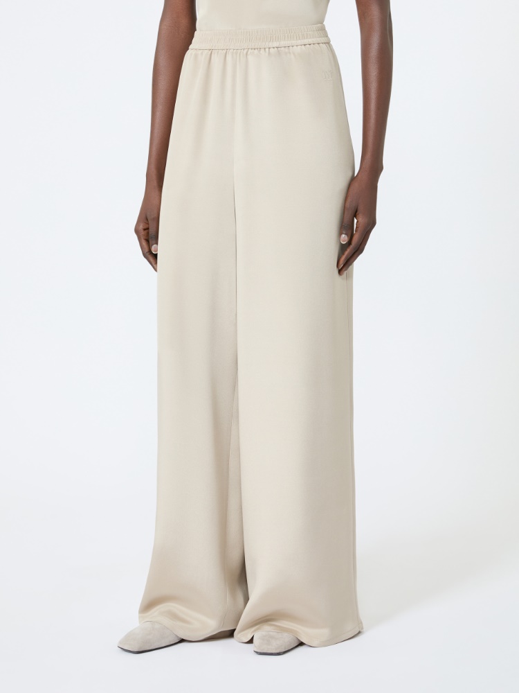 Relaxed-fit heavy silk trousers - STONE - 2