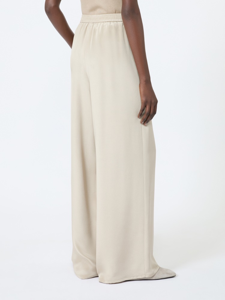 Relaxed-fit heavy silk trousers - STONE - 3