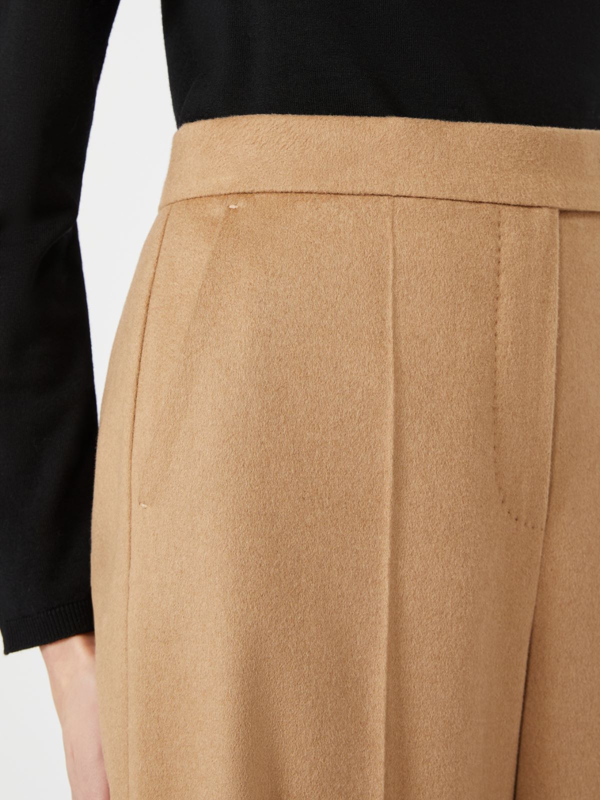 Wide sable-look camel trousers - KAMEL - Max Mara - 4