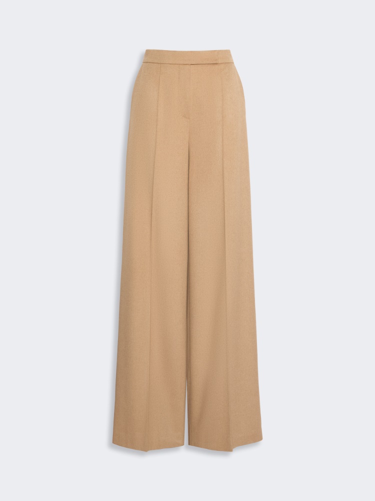 Wide sable-look camel trousers - KAMEL