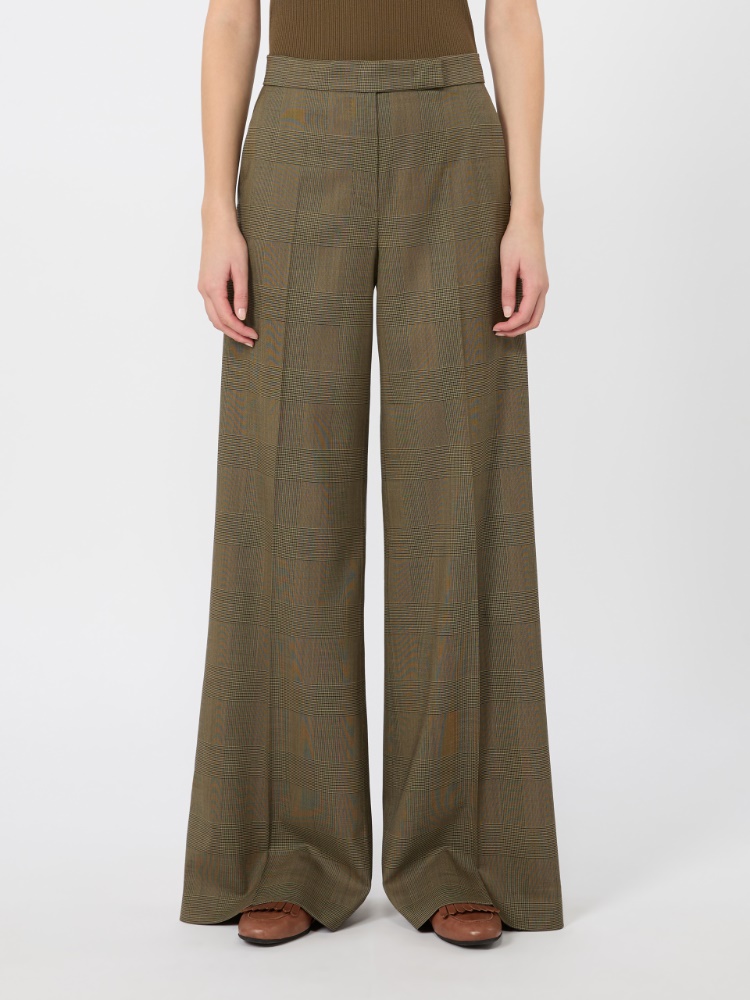 Glen plaid wool trousers - KAKI - 2