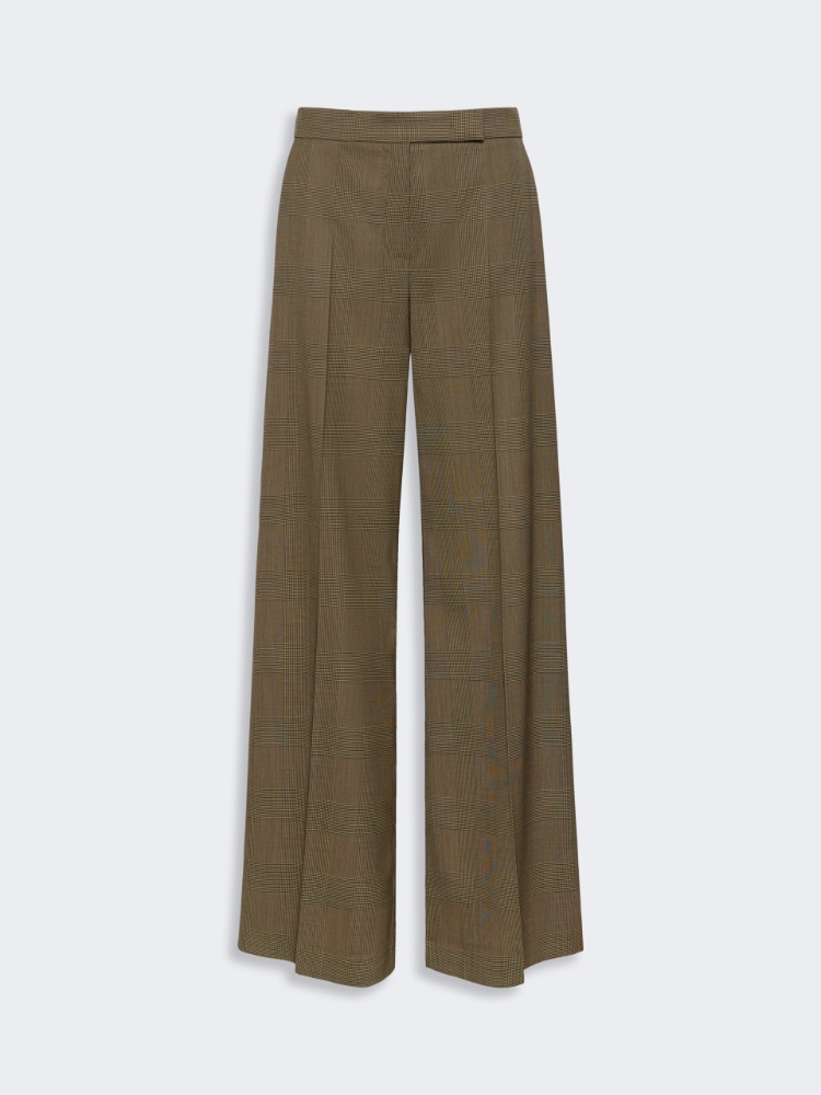 Glen plaid wool trousers - KAKI