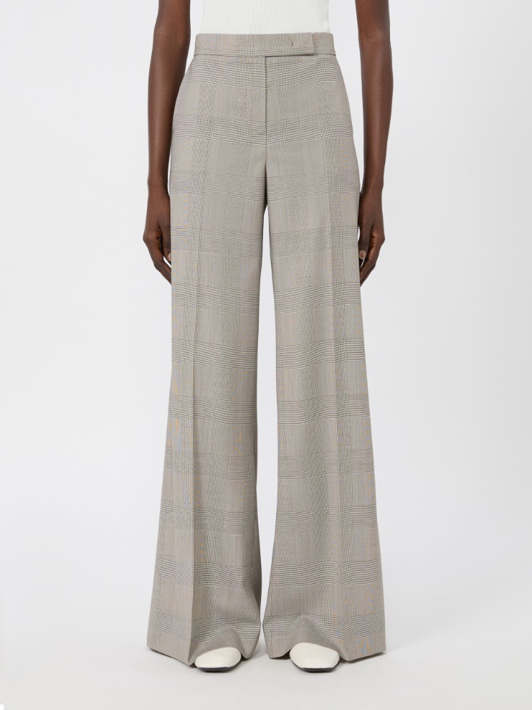 Glen plaid wool trousers - OLIVE GREEN - 2