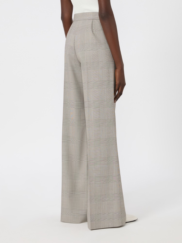 Glen plaid wool trousers - OLIVE GREEN - 3