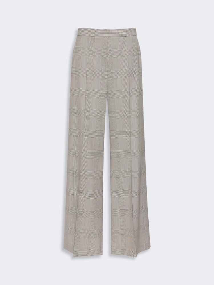 Glen plaid wool trousers - OLIVE GREEN