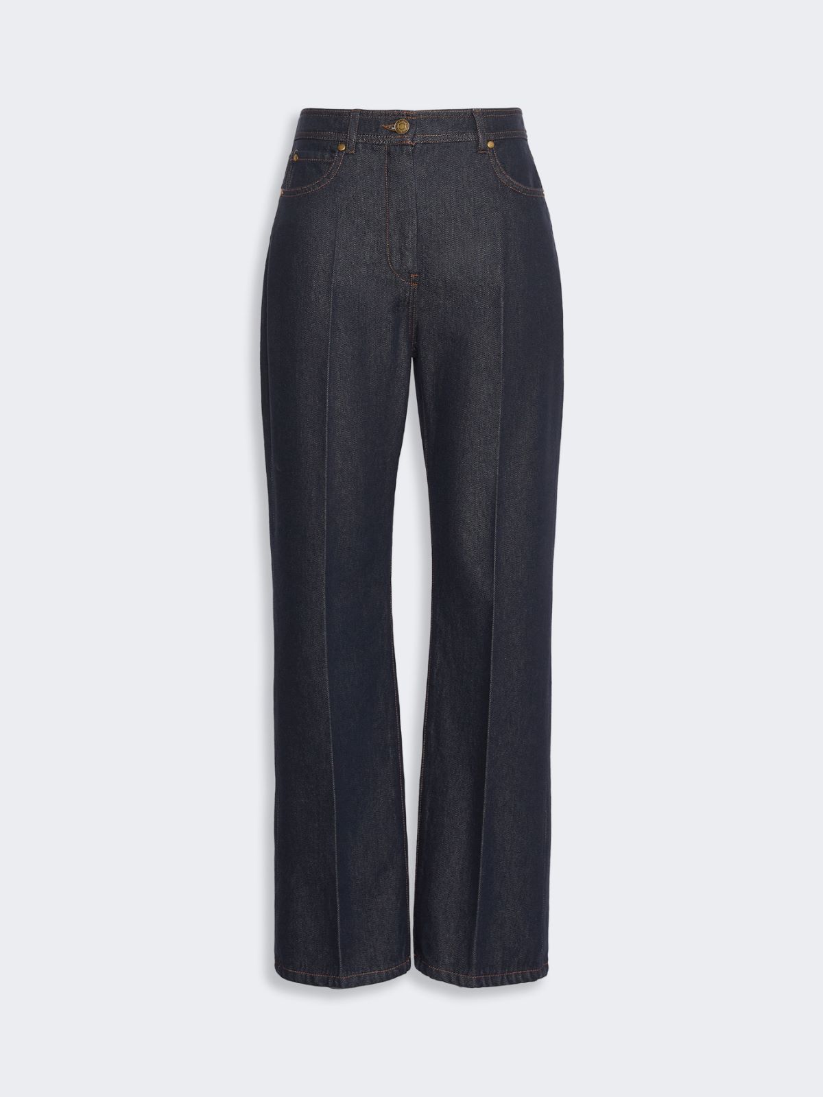 Denim-look cotton barrel-leg trousers - NACHTBLAU - Max Mara - 6