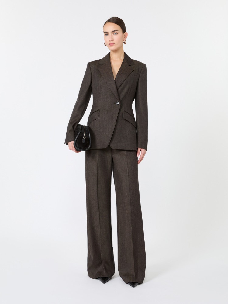 Denim-look wool trousers - SCHWARZ